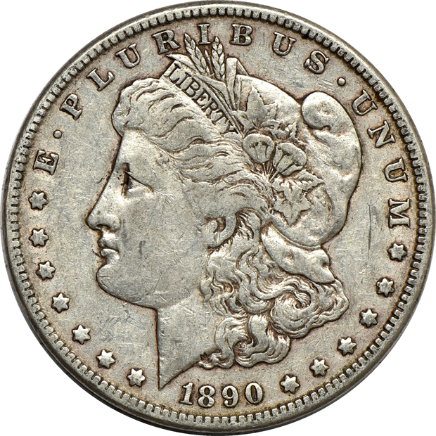 Thirty-four Carson City minted Morgan silver dollars, VG to F