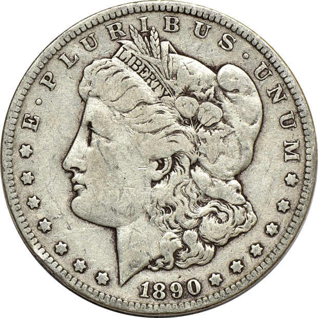 Thirty-four Carson City minted Morgan silver dollars, VG to F