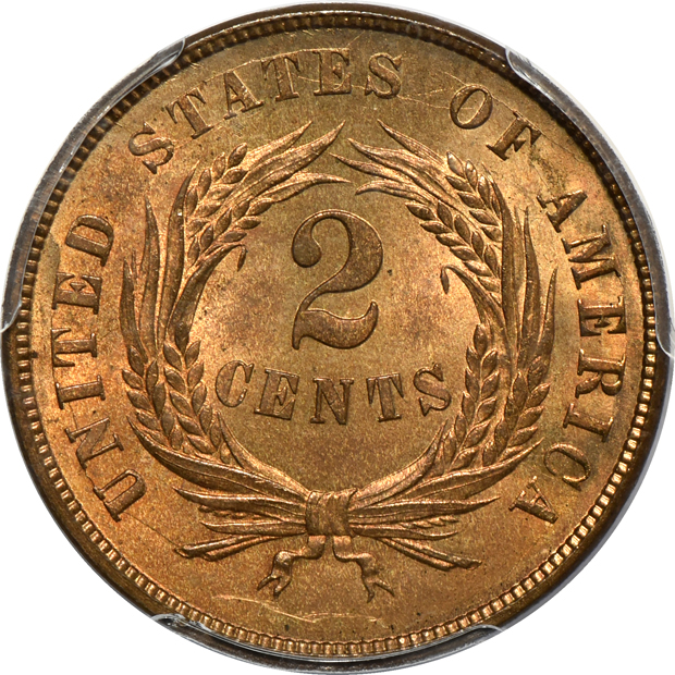 1868 PCGS MS-65RB (shield) CAC