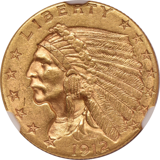 Five certified Indian Head quarter eagles