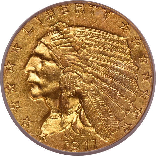 Five certified Indian Head quarter eagles