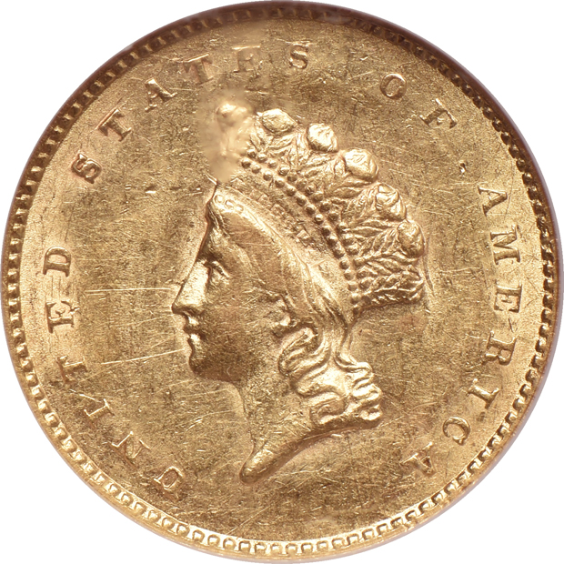 1851 MS-63, and an 1855 AU-55, both NGC