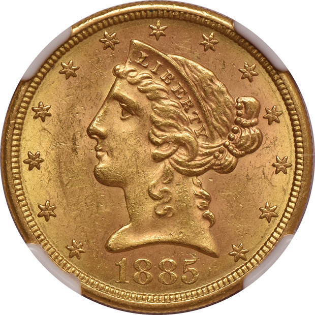 Six Liberty Head half eagles