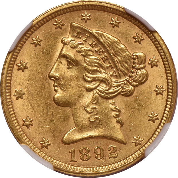 Six Liberty Head half eagles