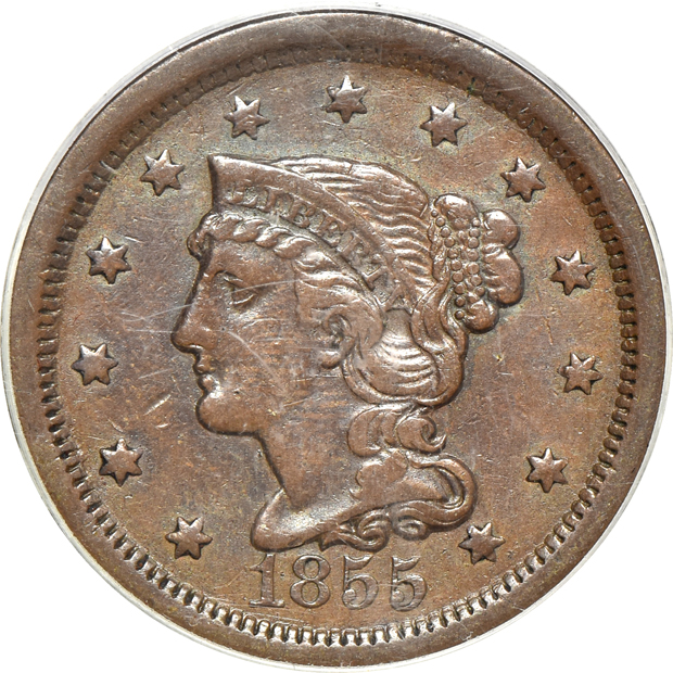 Six certified large cents