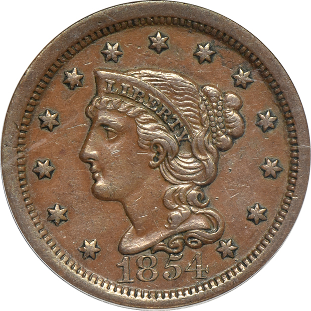 Six certified large cents