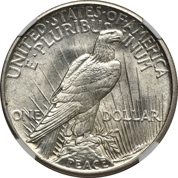 1921 Peace, High Relief NGC MS-64