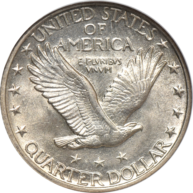 Five certified Standing Liberty quarters