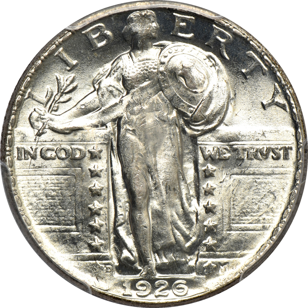 Five certified Standing Liberty quarters