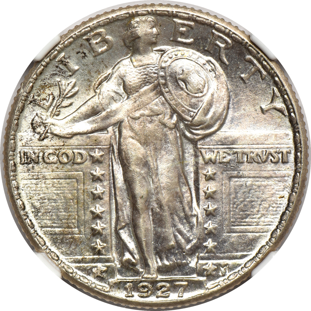 Five certified Standing Liberty quarters