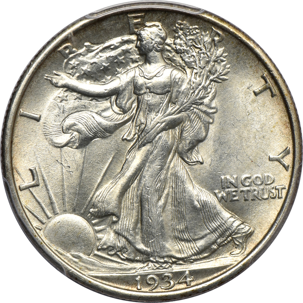 Nine certified Walking Liberty half dollars