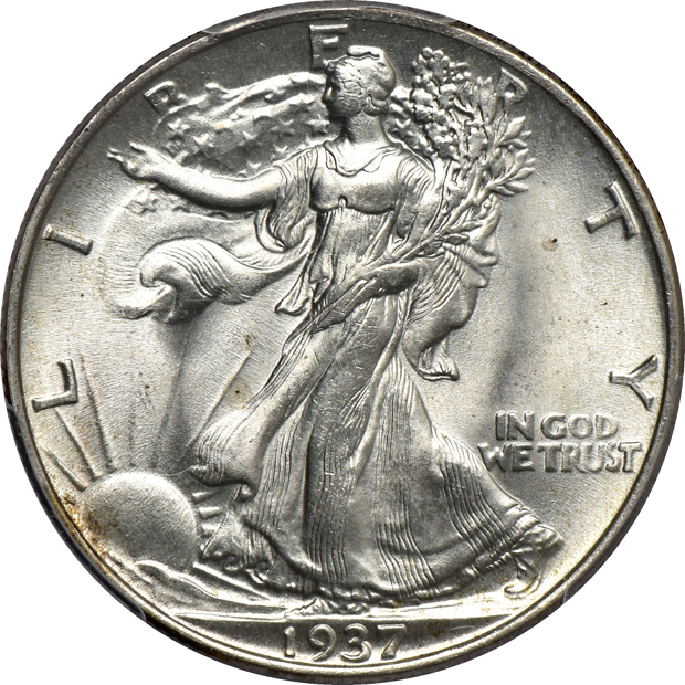 Nine certified Walking Liberty half dollars