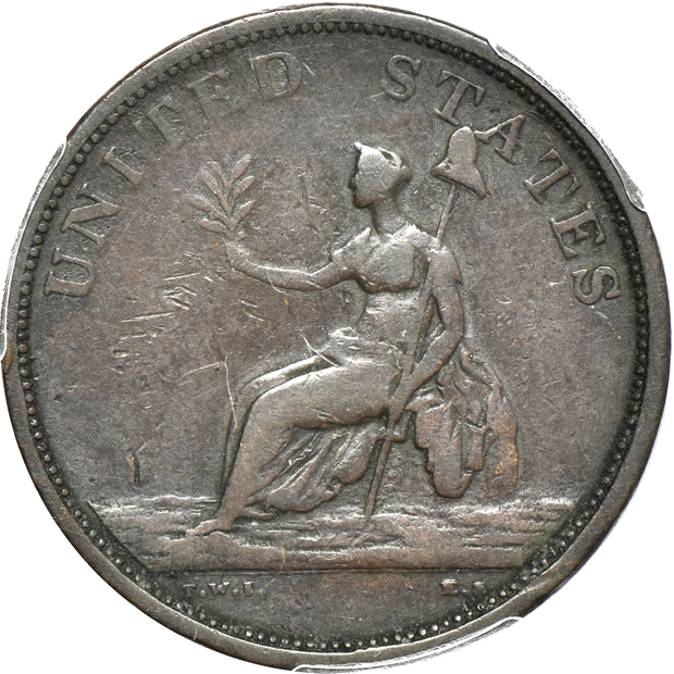 1783 Washington Small Military Bust, PE VF-25, and a 1787 Fugio cent United States, No Cinq, Cross After Date VG-10, both PCGS
