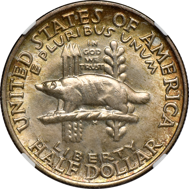 1936 Wisconsin, three Booker T. Washington, and a 1954-S Washington-Carver, all NGC MS-66 CAC
