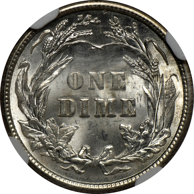 1907 Indian Head cent PCGS MS-65BN, 1907 Liberty nickel PCGS MS-64, and a 1907 Barber dime NGC MS-64