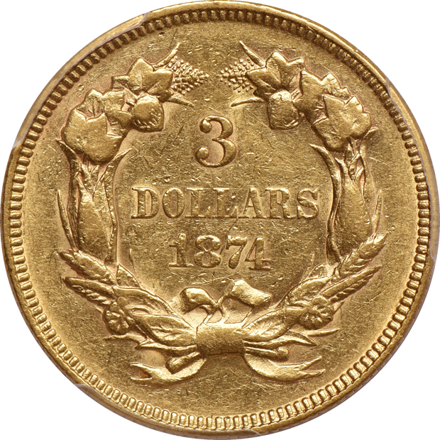 1874 PCGS AU-50