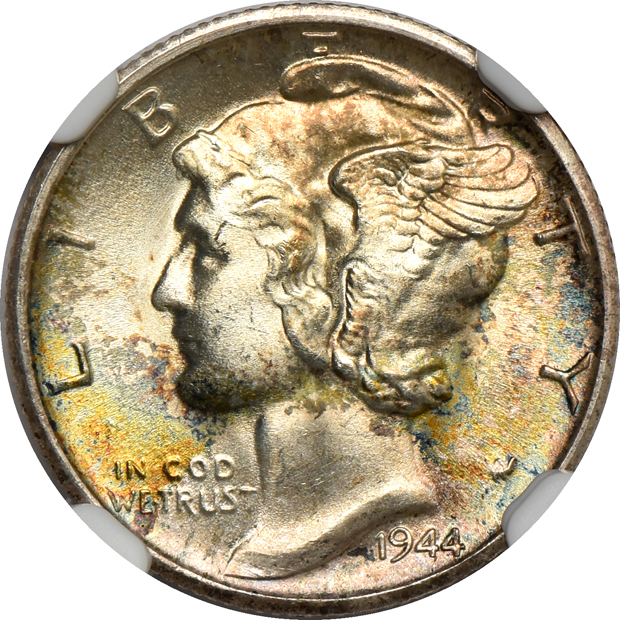 Group of 39 Mercury dimes certified by NGC