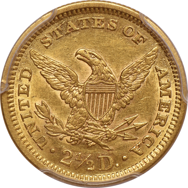 1853 AU-58, and an 1861 AU-55, both PCGS