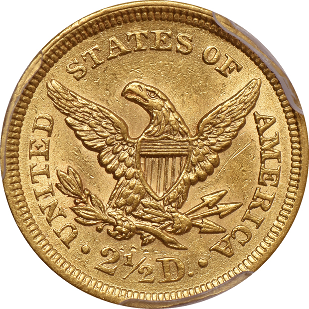 1853 AU-58, and an 1861 AU-55, both PCGS