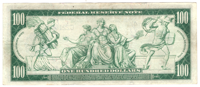 1914 $100 St. Louis Blue Seal Fr# 1092 - VF