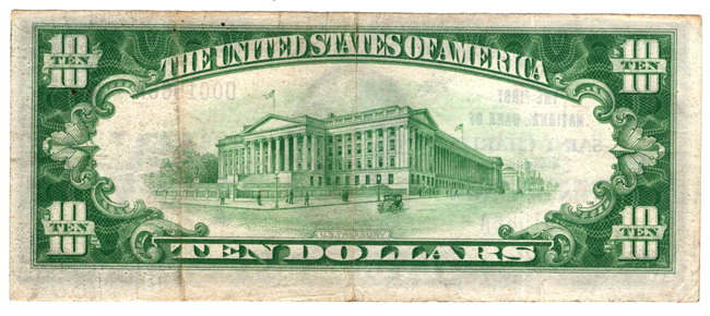 1929 $10 Type 1 - Saint Charles, MO Charter #260 - VF