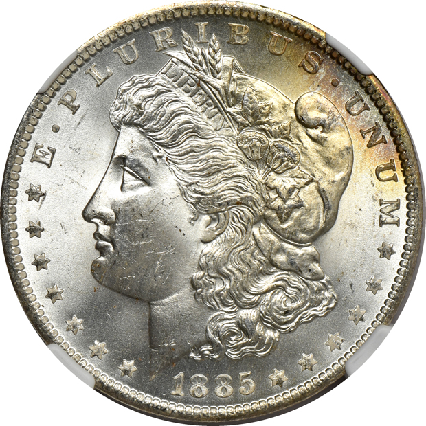 Sixteen 1885-O NGC MS-65