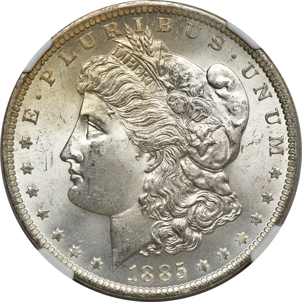 Sixteen 1885-O NGC MS-65