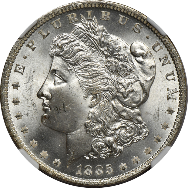 Five toned 1885-O NGC MS-65