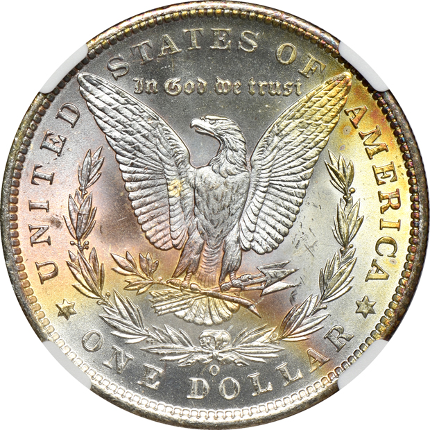 Five toned 1885-O NGC MS-65