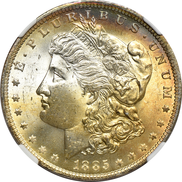 Eight toned 1885-O NGC MS-65
