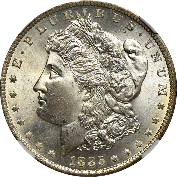Eight toned 1885-O NGC MS-65