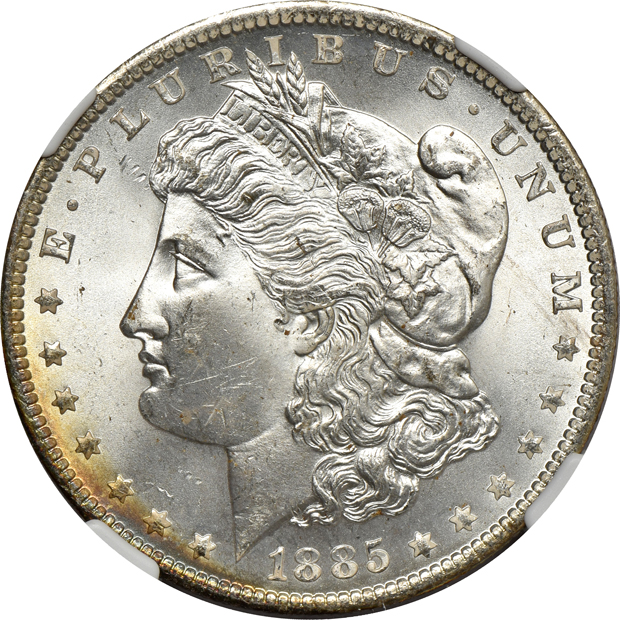 Eight toned 1885-O NGC MS-65