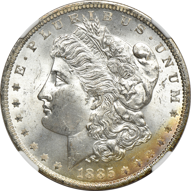 Eight 1885-O NGC MS-65