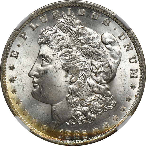 Eight 1885-O NGC MS-65