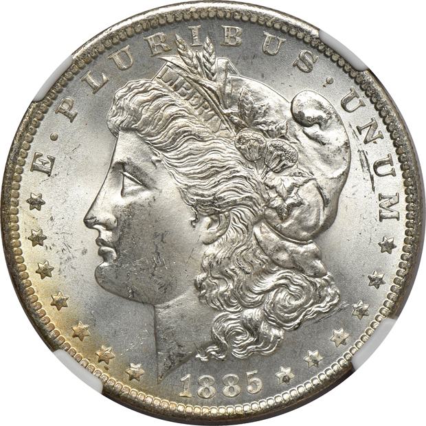 Eight 1885-O NGC MS-65