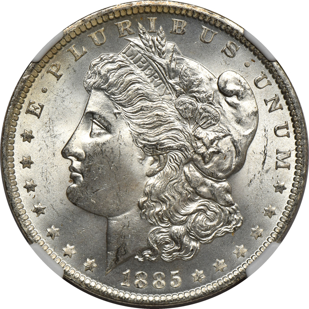 Eight 1885-O NGC MS-65