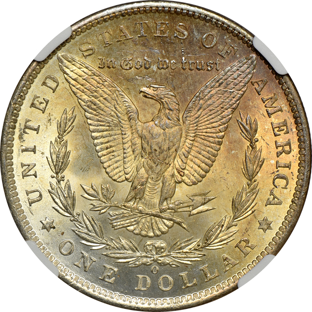 Six toned 1885-O NGC MS-66