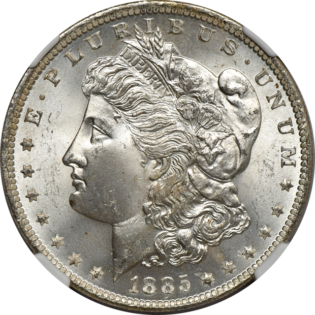 Seven 1885-O NGC MS-66