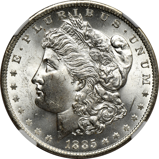 Seven 1885-O NGC MS-66