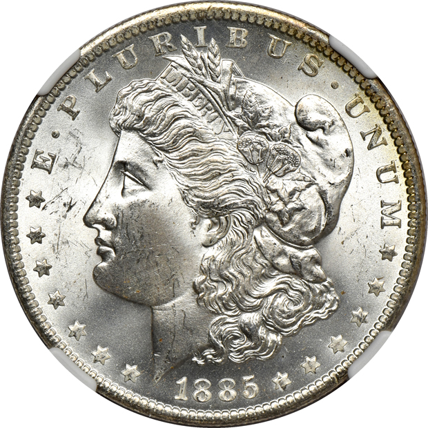 Seven 1885-O NGC MS-66