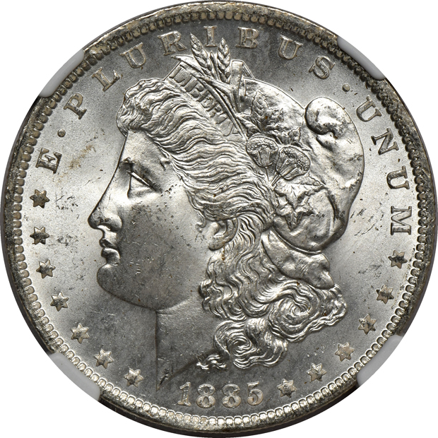 Four 1885-O NGC MS-66+