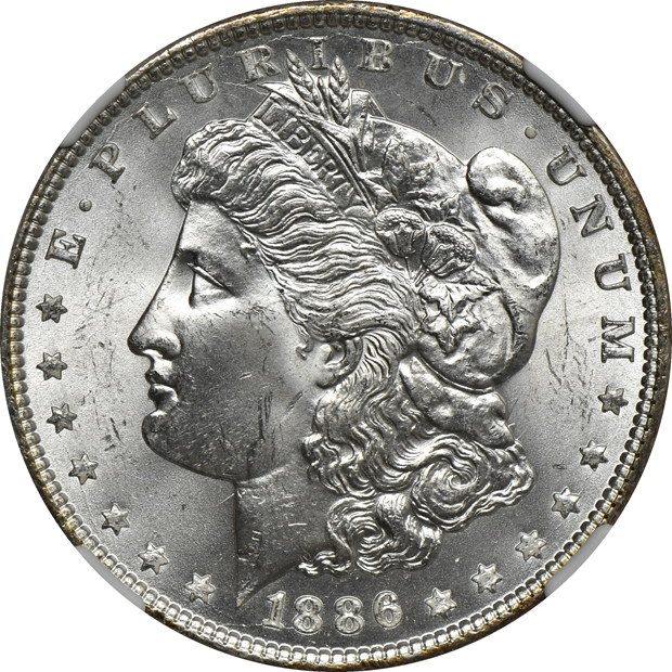 Four 1883-O and four 1886, all NGC MS-65