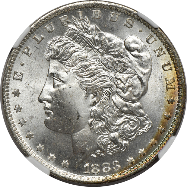 Four 1883-O and four 1886, all NGC MS-65