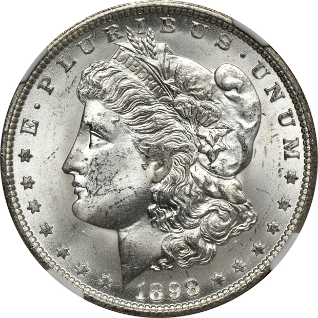 Two 1886 and seven 1898-O, all NGC MS-65