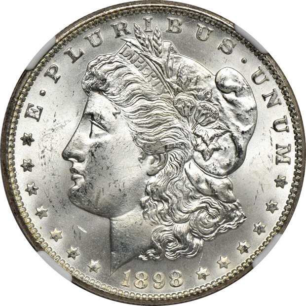 Two 1886 and seven 1898-O, all NGC MS-65