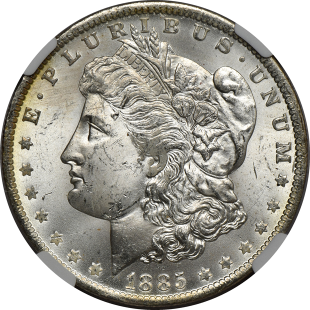 Two 1885-O NGC MS-64 Star