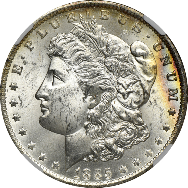 Two 1885-O NGC MS-64 Star