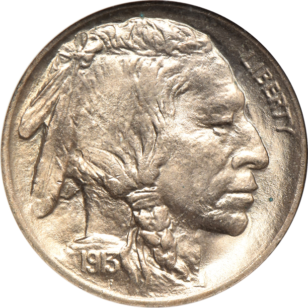 1913 Type 1 Buffalo nickel NGC MS-66, 1940 Mercury dime MS-67 CAC, 1944-S Mercury dime MS-67 FB CAC, and a 1953 Washington quarter PCGS PF-67CAM