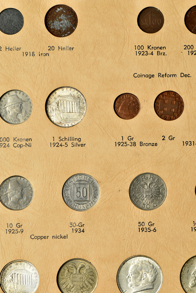 Multiple - Fifty-six different Mexico type coins in a Dansco 7220 album, and sixty-three different Austria type coins in a Continental album