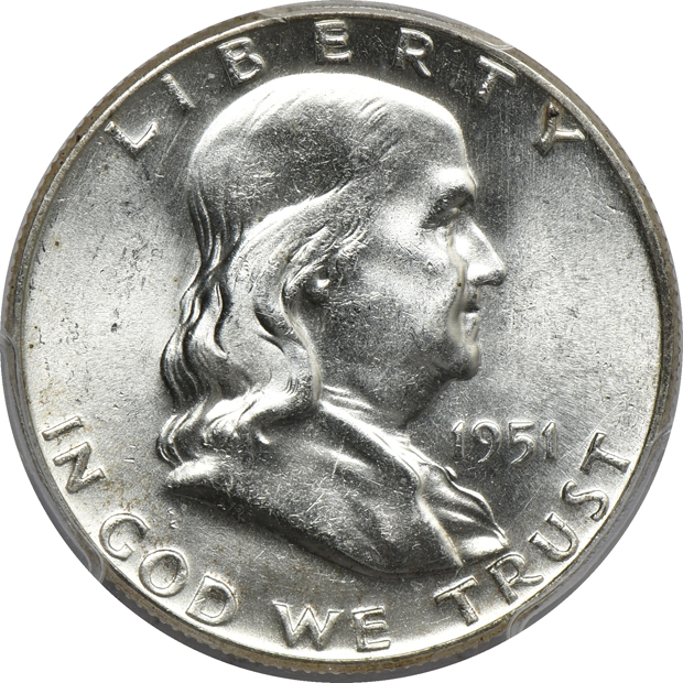 Eighteen PCGS certified Franklin half-dollars